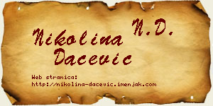 Nikolina Dačević vizit kartica